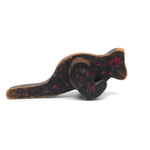 Exuberanty Painted Red and Black Wooden Toy Creature