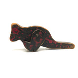 Exuberanty Painted Red and Black Wooden Toy Creature