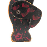 Exuberanty Painted Red and Black Wooden Toy Creature