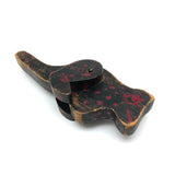 Exuberanty Painted Red and Black Wooden Toy Creature