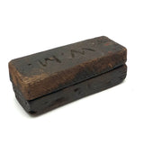 Late 18th/Early 19th C. Sharpening Stone with Marvelously Carved, Monogrammed Cover