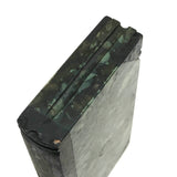 Lovely, Perfect Condition Green and Black Carved Stone Book