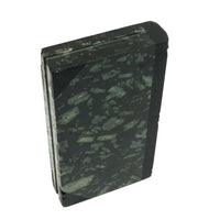 Lovely, Perfect Condition Green and Black Carved Stone Book