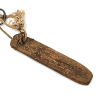 Another As Found: Antique Key on Much Worn Hand-carved Fob