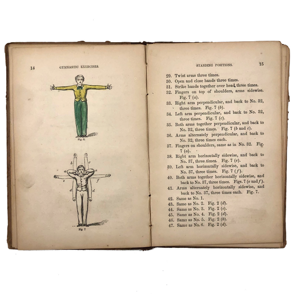 Scarce Manual of Gymnastic Exercises for School and Family, 1863, with Excellent Illustrations!