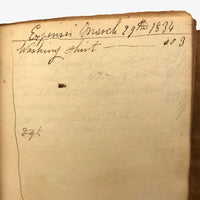 1832-39 Young Man's College Expenses (and $ from Parents) Leather Covered Notebook