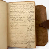 1832-39 Young Man's College Expenses (and $ from Parents) Leather Covered Notebook