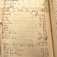 1832-39 Young Man's College Expenses (and $ from Parents) Leather Covered Notebook