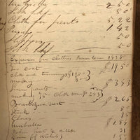 1832-39 Young Man's College Expenses (and $ from Parents) Leather Covered Notebook