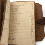 1832-39 Young Man's College Expenses (and $ from Parents) Leather Covered Notebook