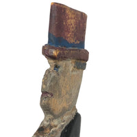 Carved Folk Art Uncle Sam Letter Opener with Polychrome