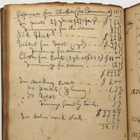 1832-39 Young Man's College Expenses (and $ from Parents) Leather Covered Notebook