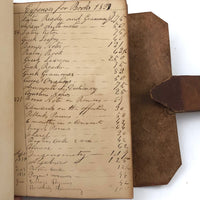 1832-39 Young Man's College Expenses (and $ from Parents) Leather Covered Notebook