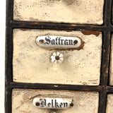 Antique Handmade Spice Chest with German Porcelain Labels in Original Paint