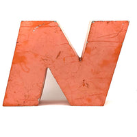 NO, c. 1960s Industrial Orange Steel Channel Sign Letters