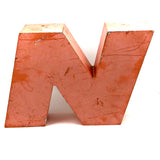 NO, c. 1960s Industrial Orange Steel Channel Sign Letters