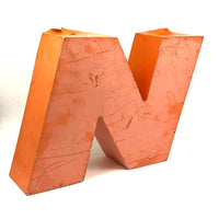 NO, c. 1960s Industrial Orange Steel Channel Sign Letters