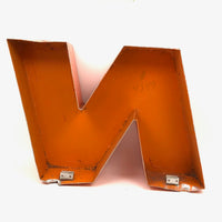 NO, c. 1960s Industrial Orange Steel Channel Sign Letters