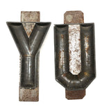 (I love) YU! Pair of Old Tin Chocolate Molds