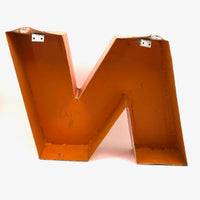 NO, c. 1960s Industrial Orange Steel Channel Sign Letters