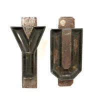 (I love) YU! Pair of Old Tin Chocolate Molds