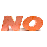 NO, c. 1960s Industrial Orange Steel Channel Sign Letters