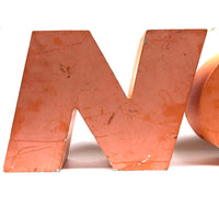 NO, c. 1960s Industrial Orange Steel Channel Sign Letters