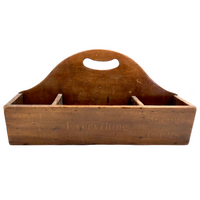 EVERYTHING: Antique Stenciled Wooden Three Pocket Caddy