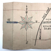 Lovely Hand-drawn Surveyor's Map #3: 24 Acres. Woodington Township, NC, 1896