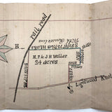 Lovely Hand-drawn Surveyor's Map #3: 24 Acres. Woodington Township, NC, 1896