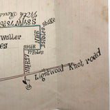 Lovely Hand-drawn Surveyor's Map #3: 24 Acres. Woodington Township, NC, 1896