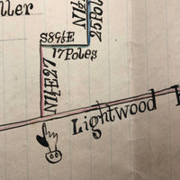 Lovely Hand-drawn Surveyor's Map #3: 24 Acres. Woodington Township, NC, 1896