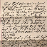 Lovely Hand-drawn Surveyor's Map #3: 24 Acres. Woodington Township, NC, 1896