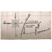 Lovely Hand-drawn Surveyor's Map #3: 24 Acres. Woodington Township, NC, 1896