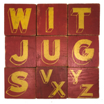 C. 1920s-40s Hand-painted, Double-sided Letter Blocks