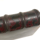 Presumed 18th Century Heavy Book Shaped Writing Box with Original Red Paint Remnants, Likely British