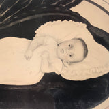 Exquisite Antique Tintype of Painting of Infant