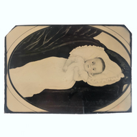 Exquisite Antique Tintype of Painting of Infant