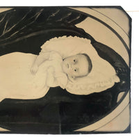 Exquisite Antique Tintype of Painting of Infant