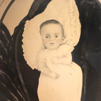 Exquisite Antique Tintype of Painting of Infant