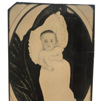 Exquisite Antique Tintype of Painting of Infant