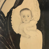 Exquisite Antique Tintype of Painting of Infant