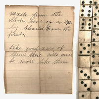 SOLD Made by Charles Farr from the Shin Bone of an Ox, Complete Antique Double Six Set of Dominoes