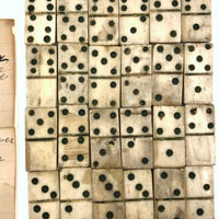 SOLD Made by Charles Farr from the Shin Bone of an Ox, Complete Antique Double Six Set of Dominoes