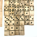 SOLD Made by Charles Farr from the Shin Bone of an Ox, Complete Antique Double Six Set of Dominoes