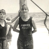 Striking Old Snapshot of Swimmers at Asbury Park, NJ