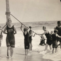 Striking Old Snapshot of Swimmers at Asbury Park, NJ