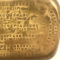 1787 Brass Iserlohn Box Impressed with Rune Calendar / Perpetual Almanac