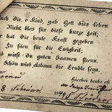 Lovely 1849 PA German Love Token in Watercolored Paper Lace Envelope