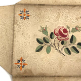 Lovely 1849 PA German Love Token in Watercolored Paper Lace Envelope